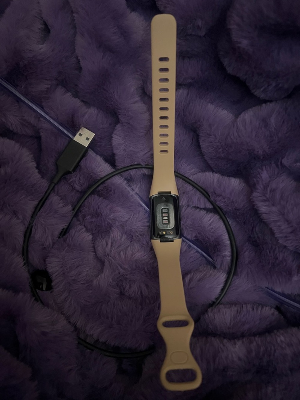 Fitbit charge 5. Tan band, and comes with charger. - Picture 2 of 15